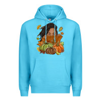 Ocean Blue Fall with black girl Premium Hoodie - NancyCooperArtShop