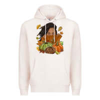 Pale Pink Fall with black girl Premium Hoodie - NancyCooperArtShop
