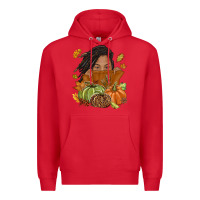 Red Fall with black girl Premium Hoodie - NancyCooperArtShop