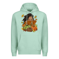 Seafoam Fall with black girl Premium Hoodie - NancyCooperArtShop