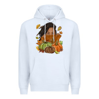 White Fall with black girl Premium Hoodie - NancyCooperArtShop