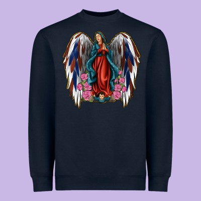 Angel Wing Lady Of Guadalupe 4th Of July Heavyweight Sweatshirt Designed By Jasminsmagicworld