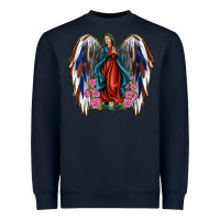 Navy Angel Wing Lady of Guadalupe 4th of July Heavyweight Sweatshirt - Jasminsmagicworld