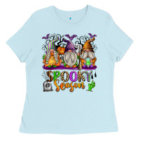 Baby Blue Spooky Season Gnomes Ladies Tee - texasbilliewilder