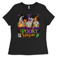 Black Spooky Season Gnomes Ladies Tee - texasbilliewilder