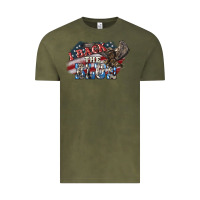 Vintage Olive i back the blue eagle Vintage Tee - NancyCooperArtShop