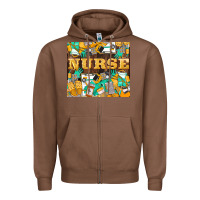 Chestnut Green And Yellow Nurse Zipper Hoodie - LillyAllenDesigns