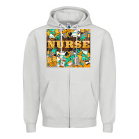 Dove Grey Green And Yellow Nurse Zipper Hoodie - LillyAllenDesigns