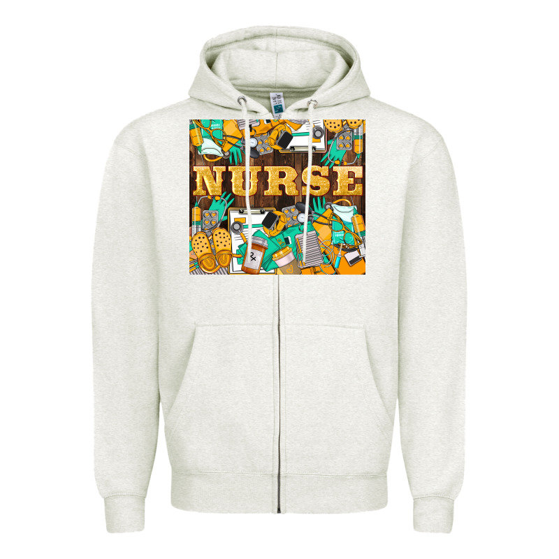Green And Yellow Nurse Zipper Hoodie by LillyAllenDesigns | Teevron