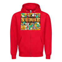 Red Green And Yellow Nurse Zipper Hoodie - LillyAllenDesigns