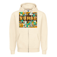 Sandshell Green And Yellow Nurse Zipper Hoodie - LillyAllenDesigns