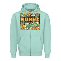 Seafoam Green And Yellow Nurse Zipper Hoodie - LillyAllenDesigns
