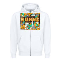 White Green And Yellow Nurse Zipper Hoodie - LillyAllenDesigns