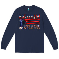 Navy batter up 1st grade Long Sleeve Tee - JahusDesignShop