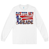 White batter up 1st grade Long Sleeve Tee - JahusDesignShop