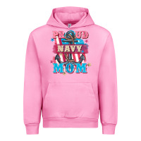 Fuchsia Pink Proud navy Mom Mother's Day Urban Hoodie - FaDigitalArtStudio