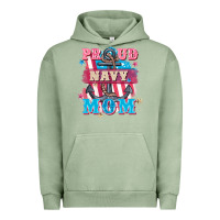 Pigment Oil Green Proud navy Mom Mother's Day Urban Hoodie - FaDigitalArtStudio