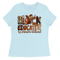Baby Blue black educator by popular demand Ladies Tee - Zillion Design Studio