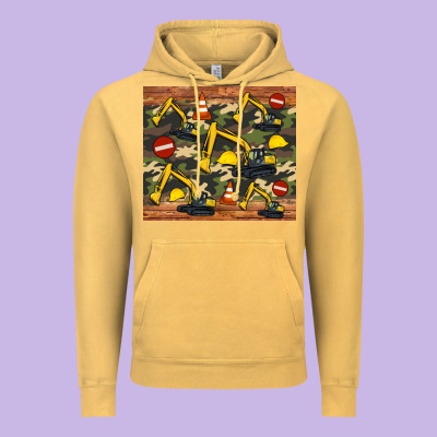 Excavator Camouflage Vintage Hoodie Designed By Artiststas