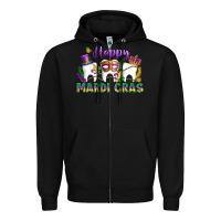 Black mardi gras celebration with teeth Zipper Hoodie - LillyAllenDesigns