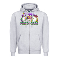 Heather Grey mardi gras celebration with teeth Zipper Hoodie - LillyAllenDesigns