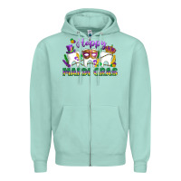 Seafoam mardi gras celebration with teeth Zipper Hoodie - LillyAllenDesigns