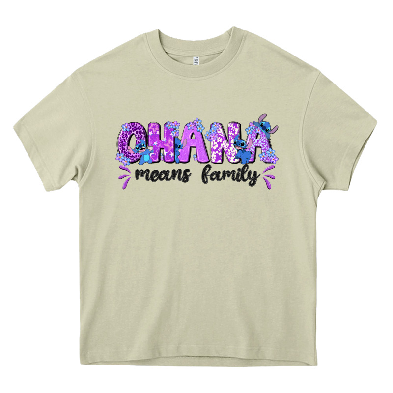 Ohana Means Family With Stitch Heavy Core Tee by texasbilliewilder | Teevron