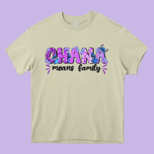 Ohana Means Family With Stitch Heavy Core Tee Designed By Texasbilliewilder
