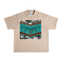 French Oak western cowhide leopard turquoise fringed Urban Heavy Tee - BarkalooDesign