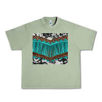Oil Green western cowhide leopard turquoise fringed Urban Heavy Tee - BarkalooDesign