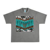 Tornado western cowhide leopard turquoise fringed Urban Heavy Tee - BarkalooDesign