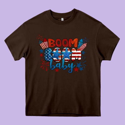Boom Boom Baby 4th Of July Heavy Core Tee Designed By Barkaloodesign