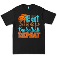 Black eat sleep basketball repeat Premium Tee - HRA Design Shop