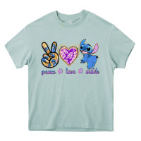 Arona peace love stitch Heavy Core Tee - texasbilliewilder