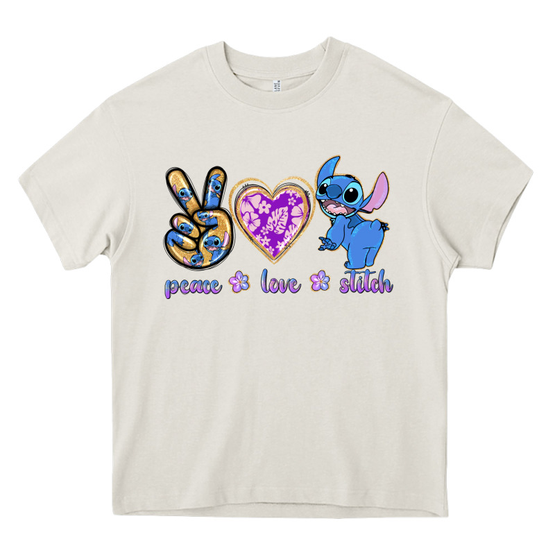 Peace Love Stitch Heavy Core Tee by texasbilliewilder | Teevron