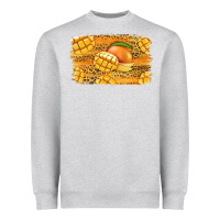 Heather Grey Mango Background Heavyweight Sweatshirt - Jasminsmagicworld
