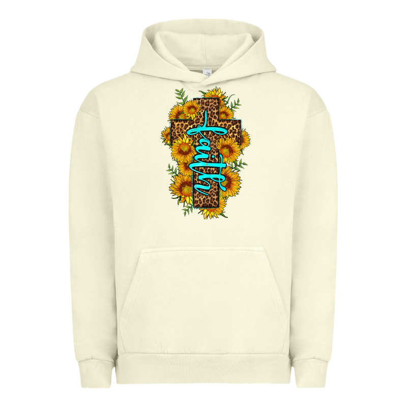 Faith Sunflower Leopard Cross Olivia Urban Hoodie by OliviaCreatesArt | Teevron