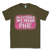 Army Green in october we wear pink leopard glitter Classic Tee - AdoDesignShop