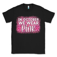 Black in october we wear pink leopard glitter Classic Tee - AdoDesignShop