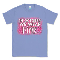 Colony Blue in october we wear pink leopard glitter Classic Tee - AdoDesignShop