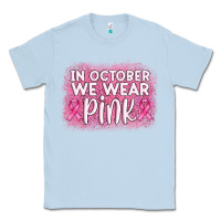 Dusty Blue in october we wear pink leopard glitter Classic Tee - AdoDesignShop