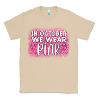 Mushroom in october we wear pink leopard glitter Classic Tee - AdoDesignShop