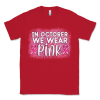 Red in october we wear pink leopard glitter Classic Tee - AdoDesignShop