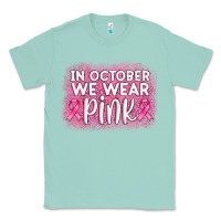 Seafoam in october we wear pink leopard glitter Classic Tee - AdoDesignShop
