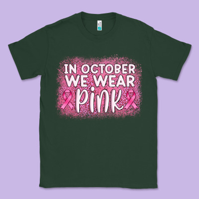 In October We Wear Pink Leopard Glitter Classic Tee Designed By Adodesignshop