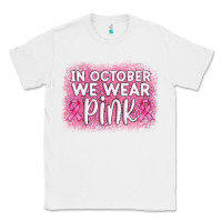 White in october we wear pink leopard glitter Classic Tee - AdoDesignShop