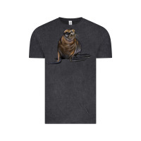 Vintage Black Sea Lion Illustrations Vintage Tee - LillyAllenDesigns