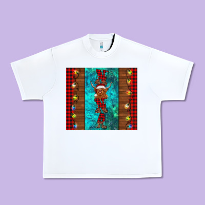 Nana Highland Cow Christmas Urban Heavy Tee Designed By Barkaloodesign