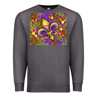 Charcoal Heather Mardi Gras fleur de lis Premium Sweatshirt - NancyCooperArtShop