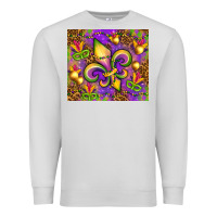 Dove Grey Mardi Gras fleur de lis Premium Sweatshirt - NancyCooperArtShop